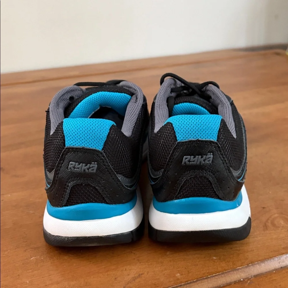Ryka New Prevail Walking Running Women's Black and Teal Athletic Shoes Size 8.5
